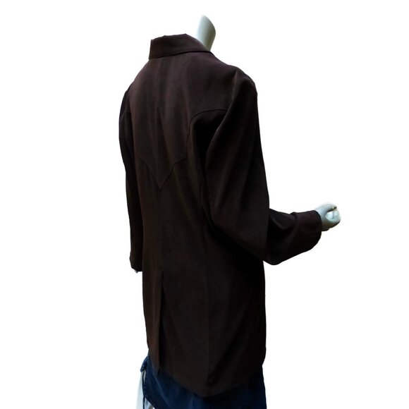 Rough Rider by Circle T Trench Topper Sz Large Chocolate Western Lightweight - Picture 6 of 7